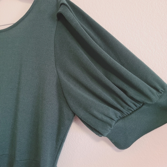 Eloquii Dark Emerald Green Cowl Back Dress - Picture 4 of 10